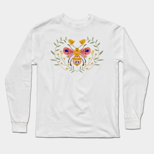 Folk Art Bee Long Sleeve T-Shirt